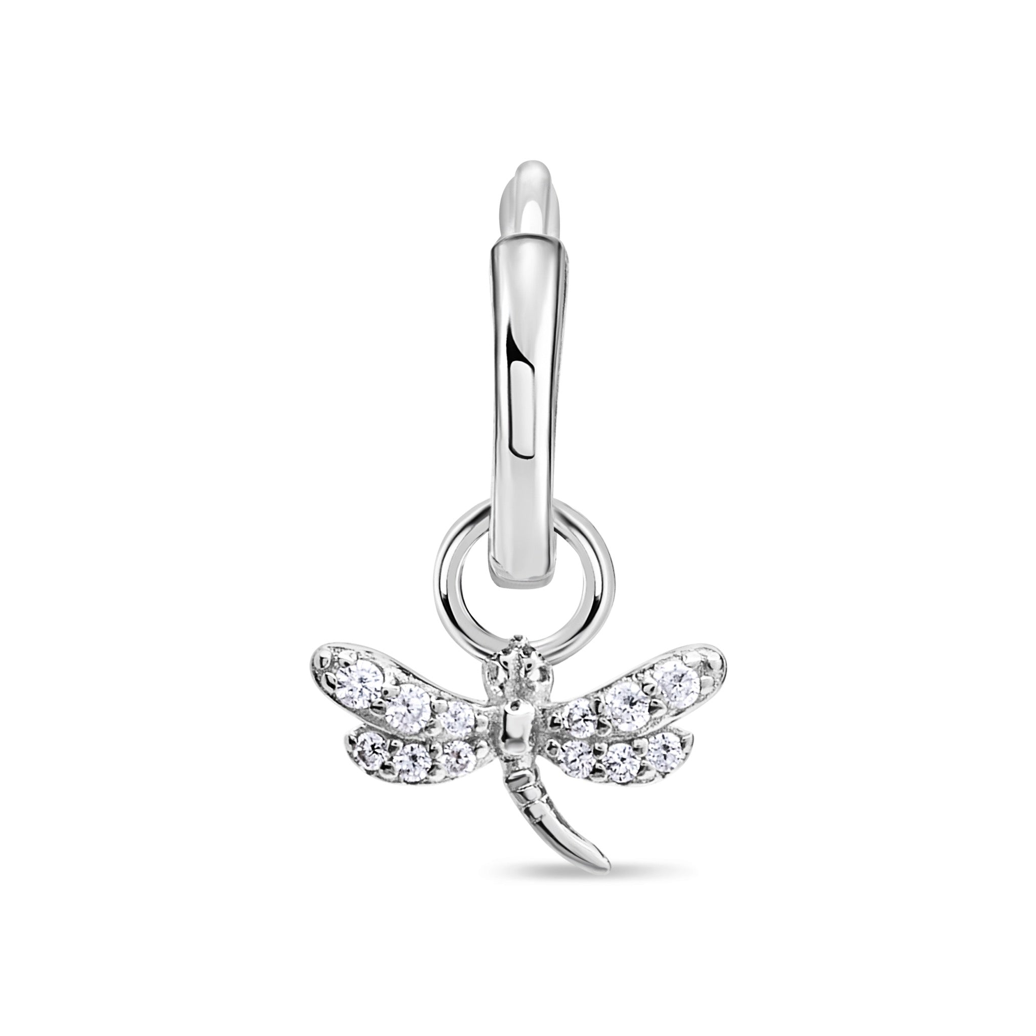 Charm de libélula de plata 925 con circones