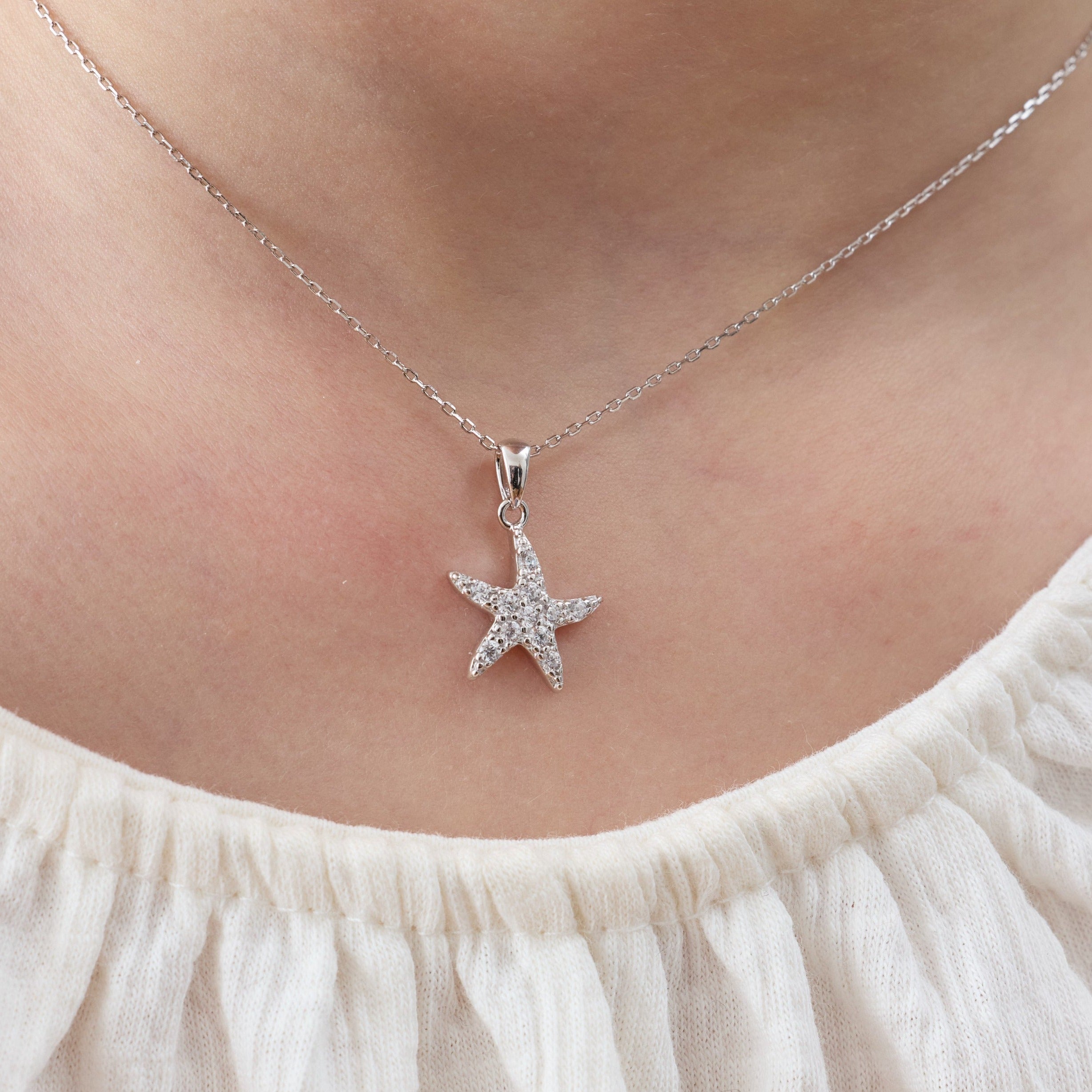 Collar de Estrella de Mar con Circones de Plata925